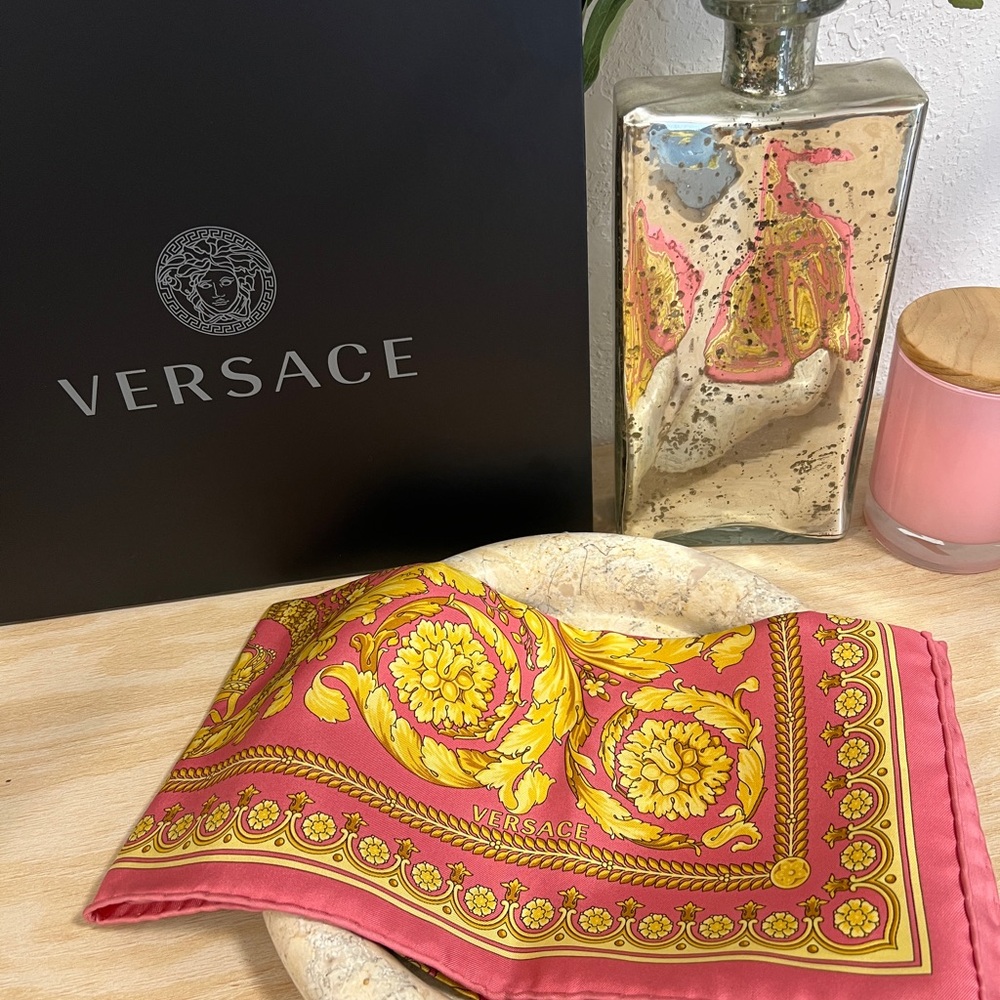 Versace Red and Yellow Baroque Silk Wrap